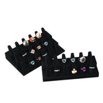 Black Velvet Ring Finger Jewelry Holder Showcase Display Stands - www.wowseastore.com