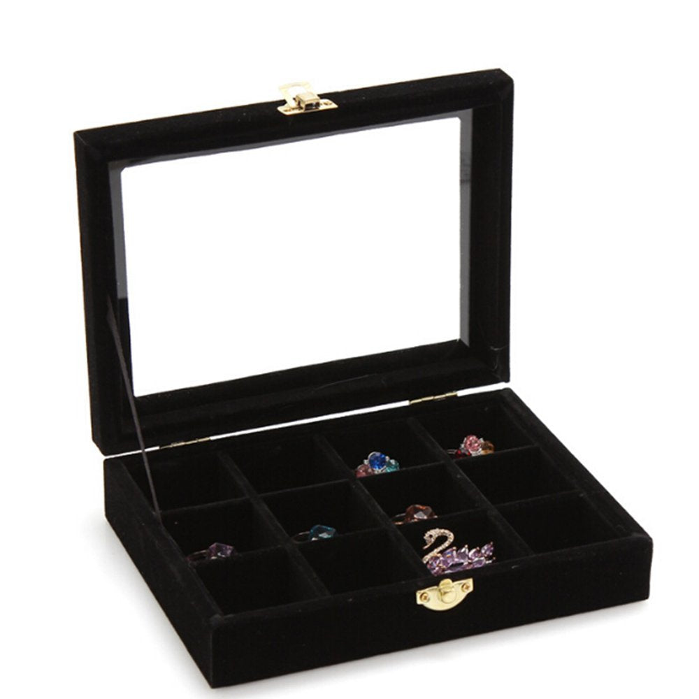 12 Grids Jewelry Storage Display Case Earring Organizer Box Tray Holder  Gray