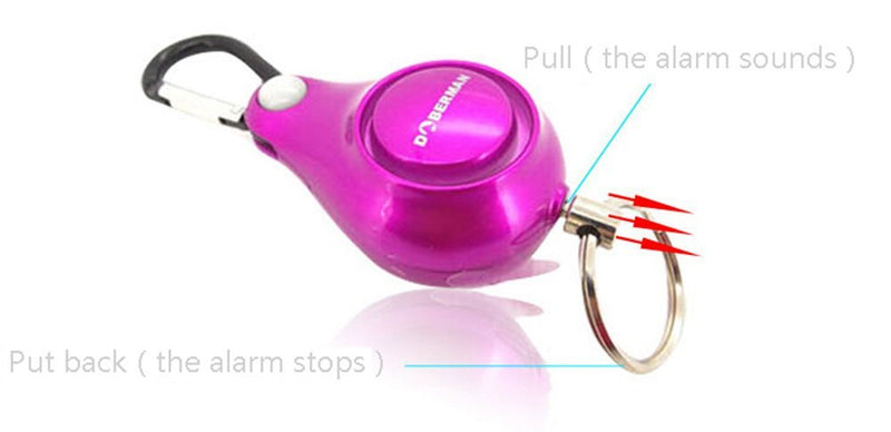 Resilience Retractable Rope Key Ring Anti-lost Alarm(Purple) - www.wowseastore.com