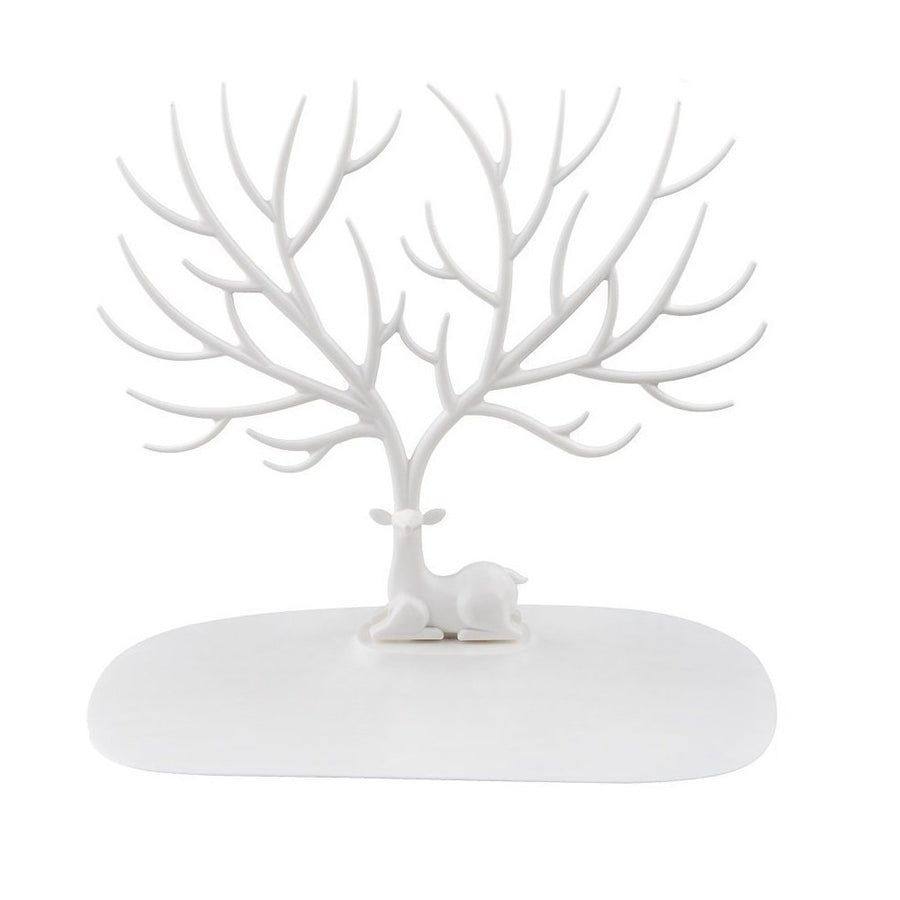 Deer Tree Jewelry Display Tower,Bracelet Holder,Necklace Rack for Home Use PP Material (White) - www.wowseastore.com