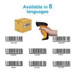 433MHz Wireless Barcode Scanner Handheld 1D with USB Cord and Cradle(Yellow) - www.wowseastore.com