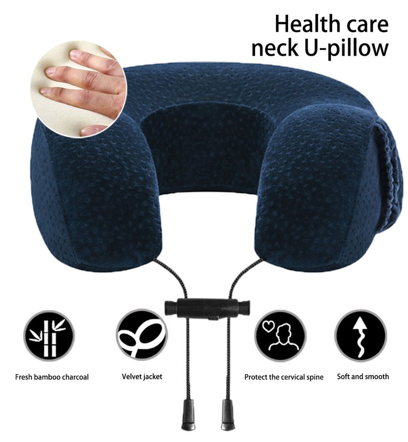U Shaped Memory Foam Travel Pillow Best Neck Support - www.wowseastore.com