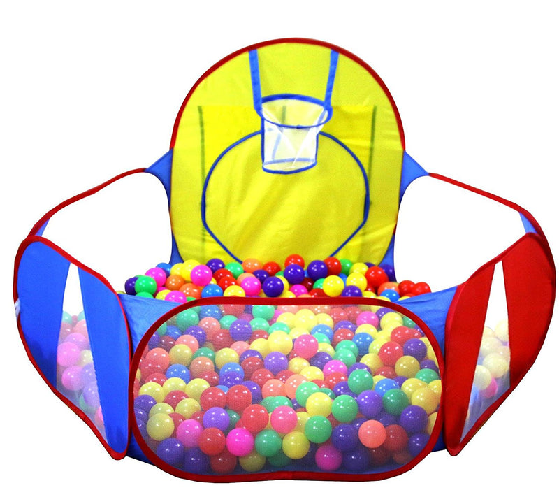 Kids Ball Pit Ball Tent Toddler Ball Pit with Basketball Hoop(Balls not Included) - www.wowseastore.com